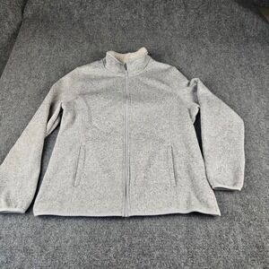 Swiss Tech Mens Full Zip Sweater Fleece Jacket Soft Silver XL STOL47351